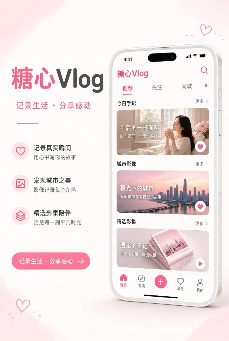 糖心Vlog手机内容阅读展示